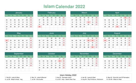 islamic calendar 2022 saudi arabia